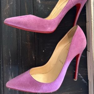 Authentic Christian Louboutin So Kate Suede Purple Pumps